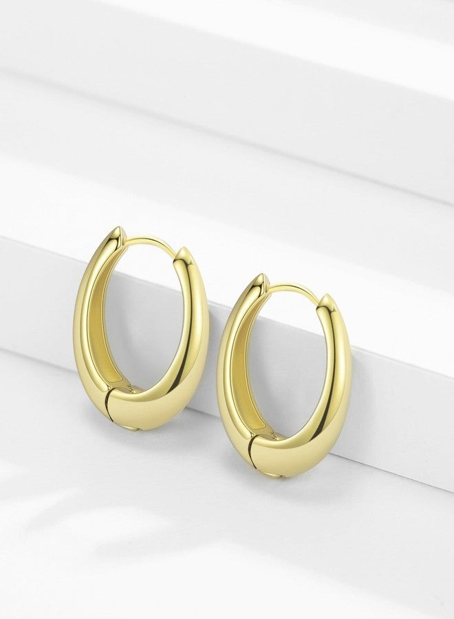 WSKFLY Gold Hoop Earrings for Women,14K Gold Plated Lightweight Hypoallergenic High Polished Earrings Gift Jewelry (YELLOW GOLD) - Image 5